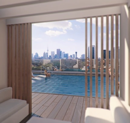 Pool Deck at the River & Fifth Toronto Condominiums