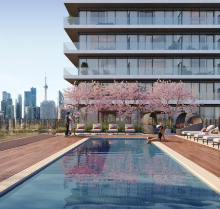 The Goode Condos Artist Rendering of Resident Pool on Building Podium