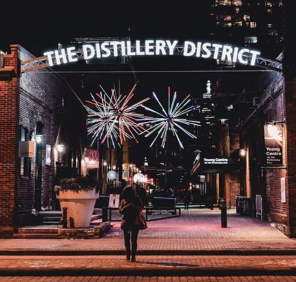 Image of Distillery District Main Entrance and Street Level Signage